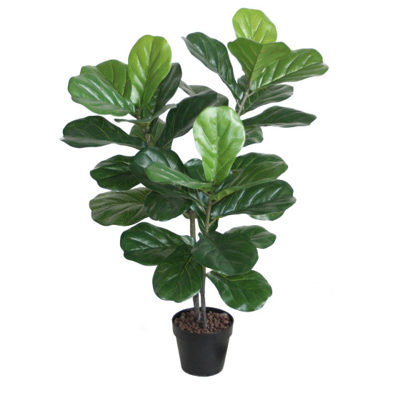 Mākslīgs koks FIDDLE LEAF H100cm, melns puķupods