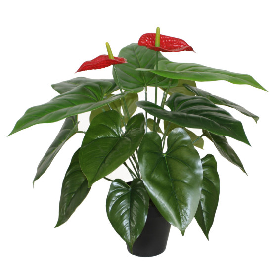 Mākslīgs augs ANTHURIUM H45cm, flamingo, melns puķupods Mākslīgs augs ANTHURIUM H45cm, flamingo, melns puķupods