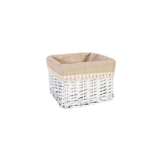 Корзина MAX-5, 22x22xH15см, белая, бахрома Корзина MAX-5, 22x22xH15см, белая, бахрома