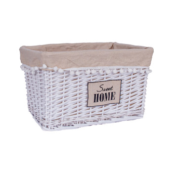 Korv MAX-3, 46x32xH26cm, vitstest, värvus: valge, kangaga Korv MAX-3, 46x32xH26cm, vitstest, värvus: valge, kangaga