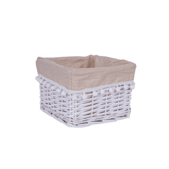Korv MAX-5, 22x22xH15cm, vitstest, värvus: valge, kangaga Korv MAX-5, 22x22xH15cm, vitstest, värvus: valge, kangaga