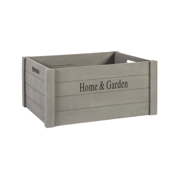 Деревянный ящик HOME&GARDEN-2, M- 36x26xH18см, серый Деревянный ящик HOME&GARDEN-2, M- 36x26xH18см, серый