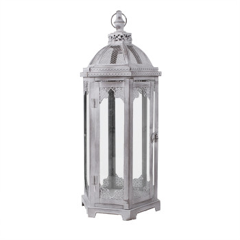 Laterna VENEZIA-2, D18xH46cm, antīks pelēks metāls Laterna VENEZIA-2, D18xH46cm, antīks pelēks metāls