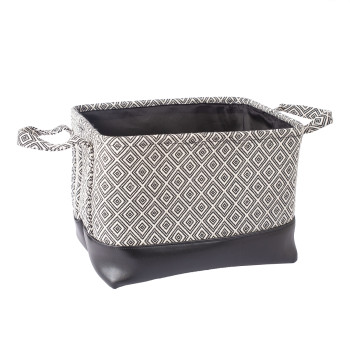 Korv YANA-2, 37x27xH28cm, must-valge disain Korv YANA-2, 37x27xH28cm, must-valge disain