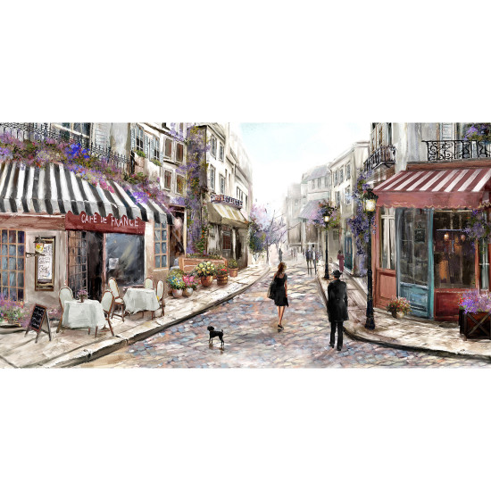 Eļļas glezna 50x100cm, ielas kafejnīca Eļļas glezna 50x100cm, ielas kafejnīca