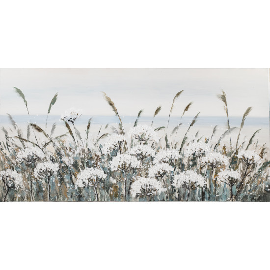 Eļļas glezna 70x140cm, balti ziedi Eļļas glezna 70x140cm, balti ziedi