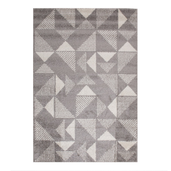 Paklājs LOTTO-1, 160x230cm, tumši pelēks/balts trīsstūris Paklājs LOTTO-1, 160x230cm, tumši pelēks/balts trīsstūris
