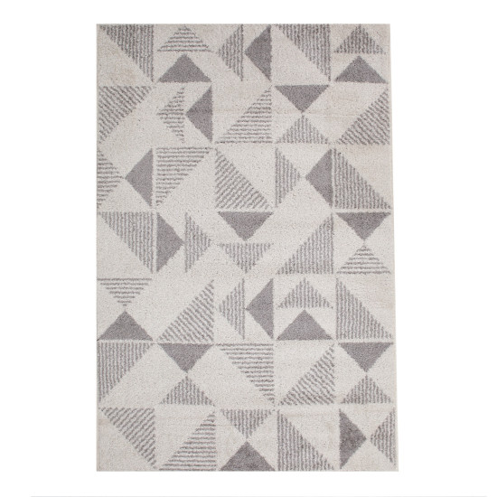Paklājs LOTTO-2, 160x230cm, gaiši pelēks/balts trīsstūris Paklājs LOTTO-2, 160x230cm, gaiši pelēks/balts trīsstūris