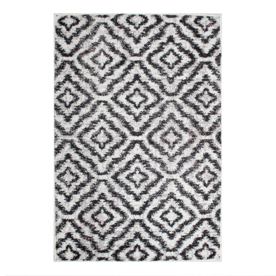 Paklājs LOTTO-5, 160x230cm, melns/balts rombs