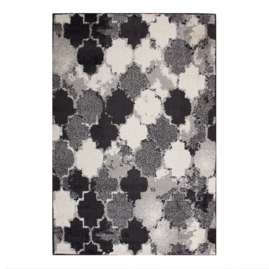 Paklājs LOTTO-7, 100x150cm, pelēks/melns/balts