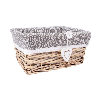 Korv WILLI GREY, M: 40x31xH17cm, hall Korv WILLI GREY, M: 40x31xH17cm, hall