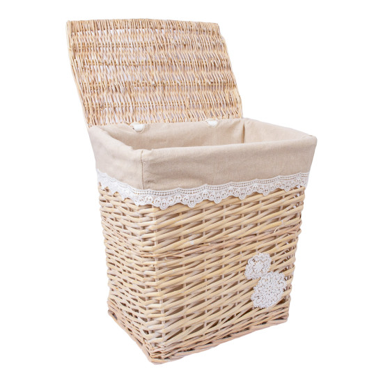 Корзина для белья с крышкой WILLI LACE, L: 39x28xH45см, светло-коричневая Корзина для белья с крышкой WILLI LACE, L: 39x28xH45см, светло-коричневая