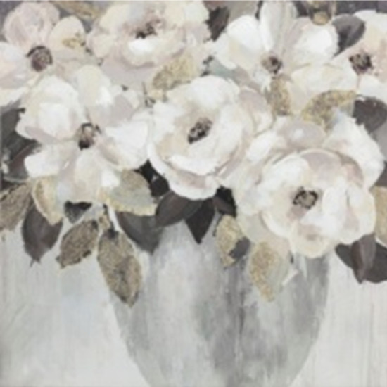 Eļļas glezna 80x80cm, balti ziedi Eļļas glezna 80x80cm, balti ziedi