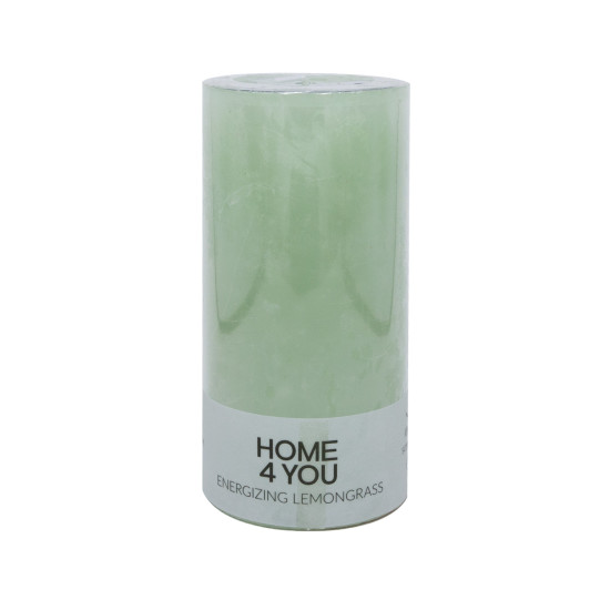 Svece ENERGIZING LEMONGRASS, D6,8xH14cm, gaiši zaļa (aromāts- citronzāle)