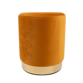 Пуфик LA PERLA, D35xH42см, ткань: бархат, цвет: желтый Пуфик LA PERLA, D35xH42см, ткань: бархат, цвет: желтый