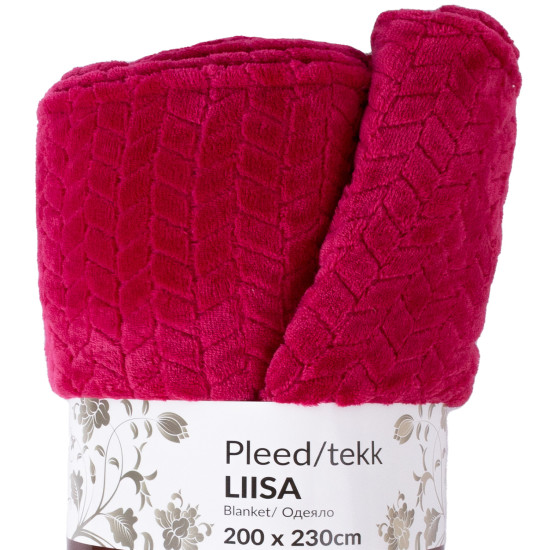 Плед LIISA XL, 200x230см, малиново-красный Плед LIISA XL, 200x230см, малиново-красный