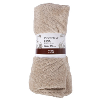 Плед LIISA XL, 200x230см, светло-карамельный Плед LIISA XL, 200x230см, светло-карамельный
