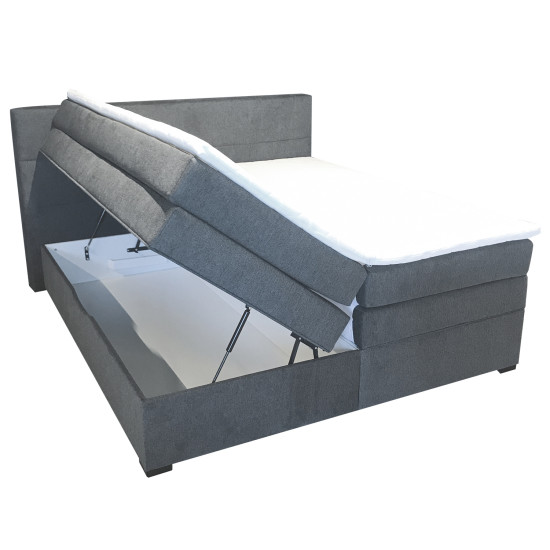 Континентальная кровать TENNESSI STORAGE 180x200см, серая