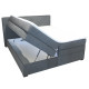 Континентальная кровать TENNESSI STORAGE 180x200см, серая