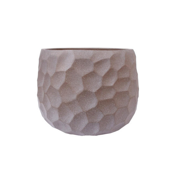Puķu pods, zems CUBO-3, D28xH20cm, tumši pelēks