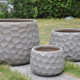 Puķu pods, zems CUBO-3, D28xH20cm, tumši pelēks