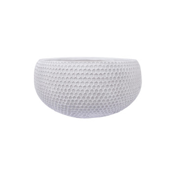 Puķu pods, zems CUBO-3, D28xH14cm, balts Puķu pods, zems CUBO-3, D28xH14cm, balts