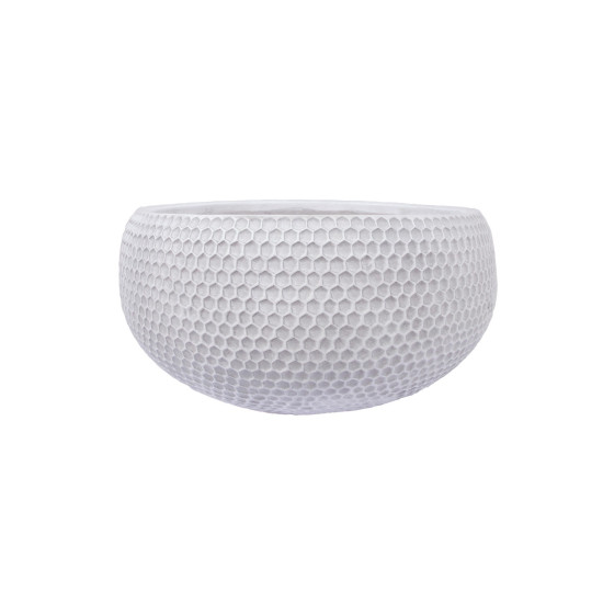 Puķu pods, zems CUBO-3, D28xH14cm, balts Puķu pods, zems CUBO-3, D28xH14cm, balts