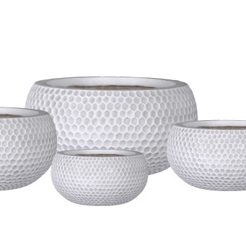 Puķu pods, zems CUBO-3, D28xH14cm, balts Puķu pods, zems CUBO-3, D28xH14cm, balts
