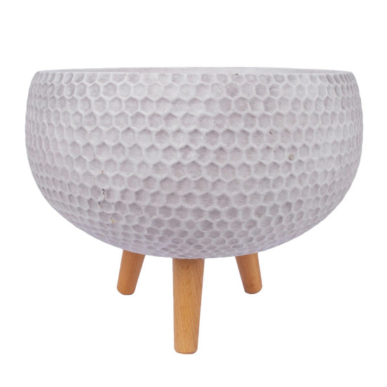 Puķu pods uz kājām CUBO-1, D36xH29cm, balts