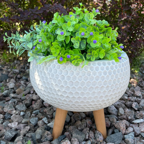 Puķu pods uz kājām CUBO-1, D36xH29cm, balts
