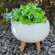Puķu pods uz kājām CUBO-1, D36xH29cm, balts