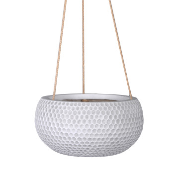 Piekarināms puķu pods CUBO-1, D28xH14cm, balts Piekarināms puķu pods CUBO-1, D28xH14cm, balts