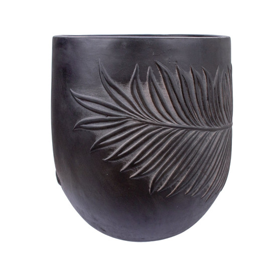 Puķu pods, zems PALM-2, D44xH44cm, tumši pelēks