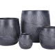 Puķu pods, zems PALM-3, D32xH32cm, tumši pelēks