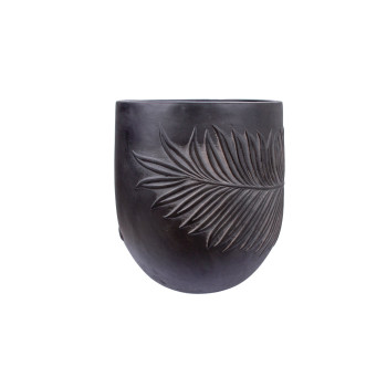Puķu pods, zems PALM-4, D22xH22cm, tumši pelēks Puķu pods, zems PALM-4, D22xH22cm, tumši pelēks