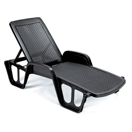 Lamamistool POOL, 71x192xH45cm, materjal: plastik, värvus: antratsiit