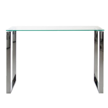 Külglaud KATRINE 110x40xH76cm, lauaplaat: läbipaistev klaas, jalad: kroomitud Külglaud KATRINE 110x40xH76cm, lauaplaat: läbipaistev klaas, jalad: kroomitud