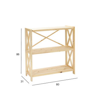 Полка ALEX 3-этажная, 80x31xH86см, дерево: cосна, цвет: натуральный Полка ALEX 3-этажная, 80x31xH86см, дерево: cосна, цвет: натуральный