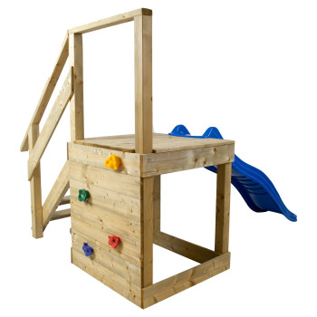 Детская горка с лестницей и стенкой для скалолазания Детская горка с лестницей и стенкой для скалолазания