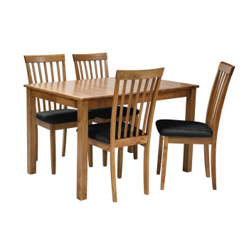 Обеденный комплект MIX & MATCH с 4 стульями, 120+30х80хН74см,дерево:каучуковое, обработка: лакированный,цвет:светлый дуб Обеденный комплект MIX & MATCH с 4 стульями, 120+30х80хН74см,дерево:каучуковое, обработка: лакированный,цвет:светлый дуб