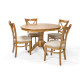 Söögikomplekt MIX & MATCH 4 tooliga, D90+30xH74cm, puit: kumm, viimistlus: lakitud, värvus: hele tamm