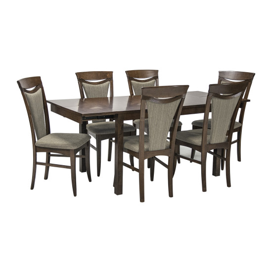 Söögikomplekt MIX & MATCH 6 tooliga (20830), 120+32+32x80xH74cm, pikendatav