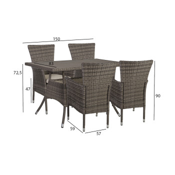 Садовая мебель PALOMA стол и 4 стула Садовая мебель PALOMA стол и 4 стула