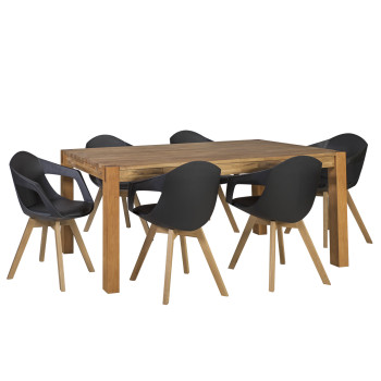 Обеденный комплект CHICAGO с 6-стульями (37035) 180x90xH76см, дерево: дуб, обработка: промасленный, цвет: натуральный Обеденный комплект CHICAGO с 6-стульями (37035) 180x90xH76см, дерево: дуб, обработка: промасленный, цвет: натуральный