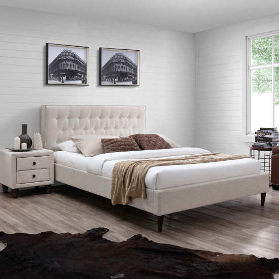 Кровать EMILIA с матрасом HARMONY DUO (86741) 90x200см, обивка из мебельного текстиля, цвет: светло-бежевый Кровать EMILIA с матрасом HARMONY DUO (86741) 90x200см, обивка из мебельного текстиля, цвет: светло-бежевый
