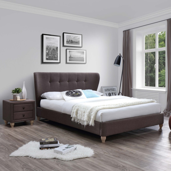 Кровать VICTORIA с матрасом HARMONY DUO (86744) 160x200см, обивка из мебельного текстиля, цвет: коричневый Кровать VICTORIA с матрасом HARMONY DUO (86744) 160x200см, обивка из мебельного текстиля, цвет: коричневый