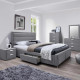 Кровать CAREN 160x200см, с ящиками и матрасом HARMONY TOP, серый Кровать CAREN 160x200см, с ящиками и матрасом HARMONY TOP, серый