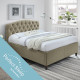 Кровать ZETA 160x200см, с местом для хранения и матрасом HARMONY DELUX, бежевый