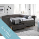 Gulta GENESIS ar matraci HARMONY DELUX (85265) 90x200cm, ar 2 kastēm, materiāls: mēbeļu tekstils, krāsa: pelēks