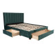 Кровать GRACE 160x200см, с ящиками и матрасом HARMONY DUO, зеленая Кровать GRACE 160x200см, с ящиками и матрасом HARMONY DUO, зеленая